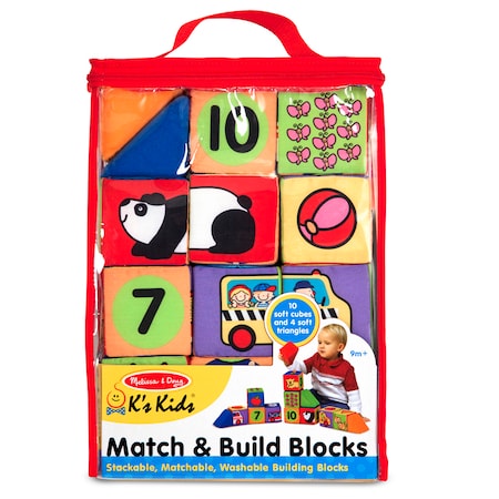 Melissa & Doug Match + Build Soft Blocks, 14 Pieces 9167